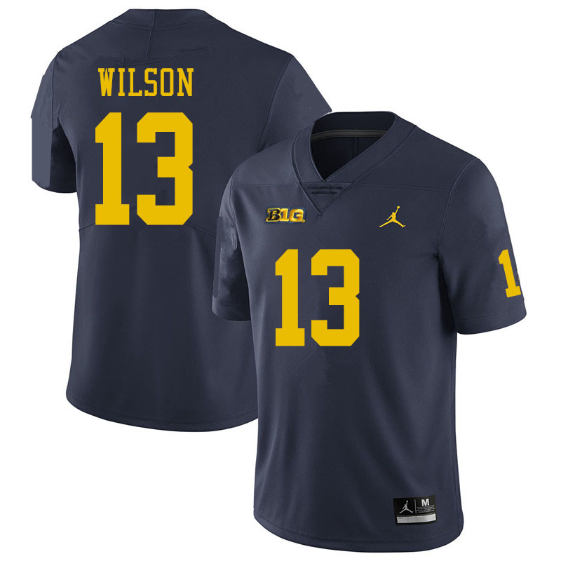 Men #13 Tru Wilson Michigan Wolverines College Football Jerseys Sale-Navy
